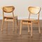 Baxton Studio Nenet Mid-Century Modern Oak Brown Finished Wood and Rattan 2-Piece Dining Chair Set 239-2PC-13412-ZORO - alternate 5